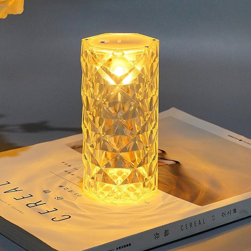 Crystal Rose Table Lamp Elegant Bedside Lighting